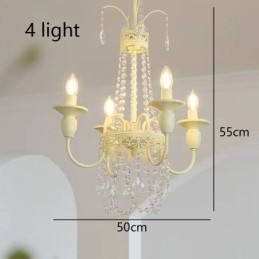 Nordic Crystal Chandelier Paint Craft Cream mennyezeti lámpa