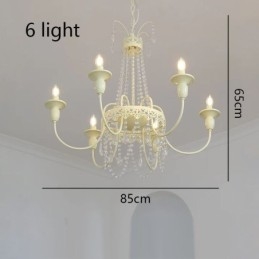 Nordic Crystal Chandelier Paint Craft Cream mennyezeti lámpa