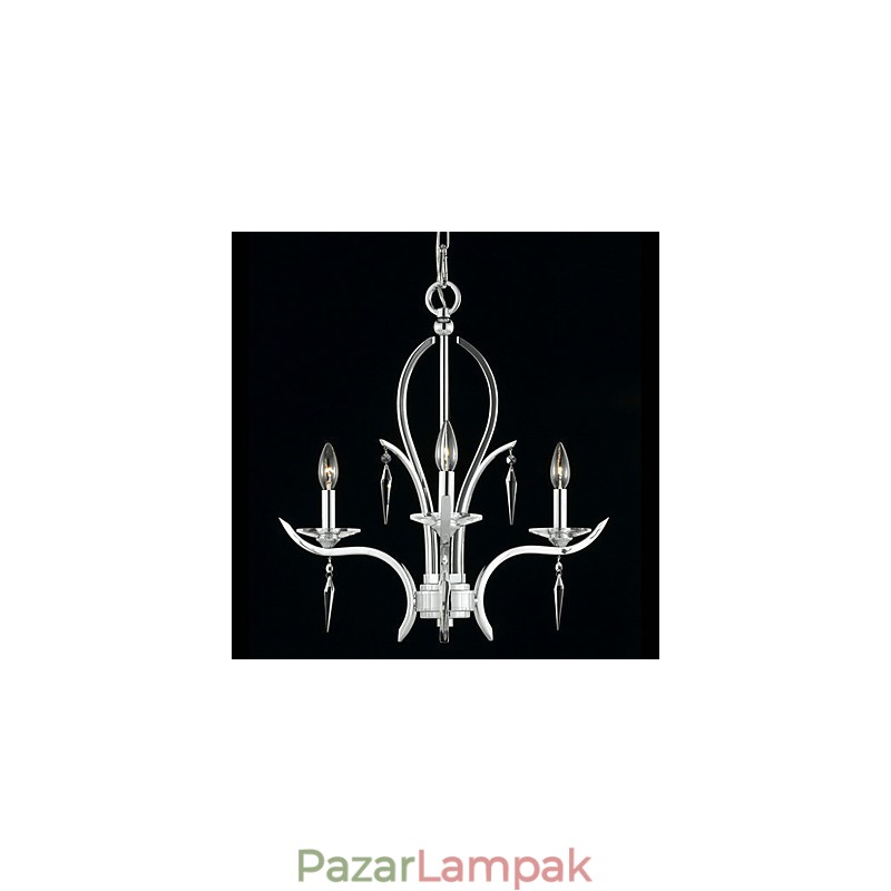 Elegáns kristálycsillár 3 lámpával gyertyakörtében