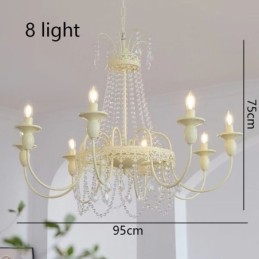 Nordic Crystal Chandelier Paint Craft Cream mennyezeti lámpa
