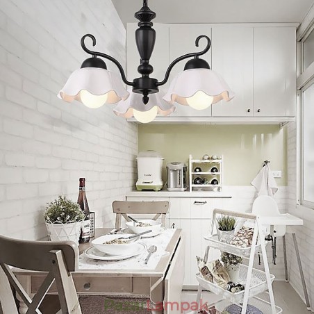 Nordic Iron Pendant Light Virág alakú üveg lámpaernyős csillár Nordic Iron Pendant Light Virág alakú üveg lámpaernyős csillár