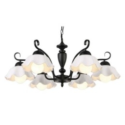 Nordic Iron Pendant Light Virág alakú üveg lámpaernyős csillár
