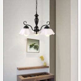 Nordic Iron Pendant Light Virág alakú üveg lámpaernyős csillár
