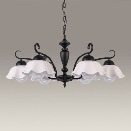 Nordic Iron Pendant Light Virág alakú üveg lámpaernyős csillár