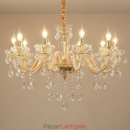 Elegáns kristálycsillár európai stílusú üveg függőlámpa Elegáns kristálycsillár európai stílusú üveg függőlámpa
