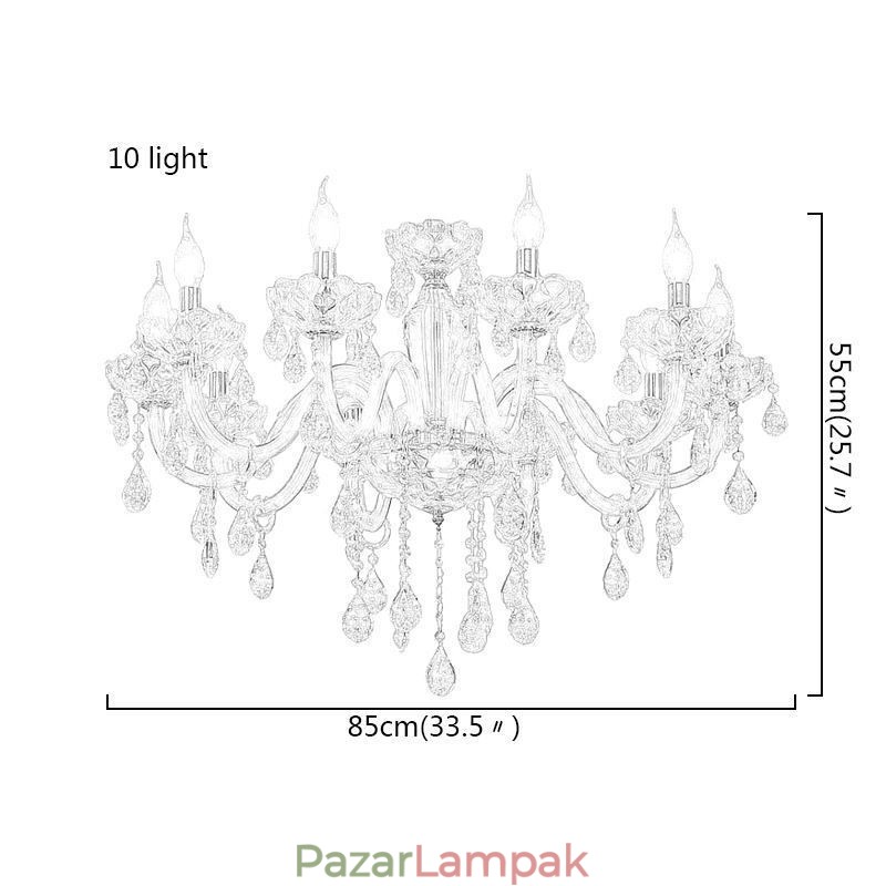 Elegáns kristálycsillár európai stílusú üveg függőlámpa