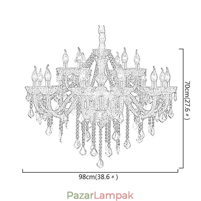 Európai kristálycsillár luxus medál Világoskék medál
