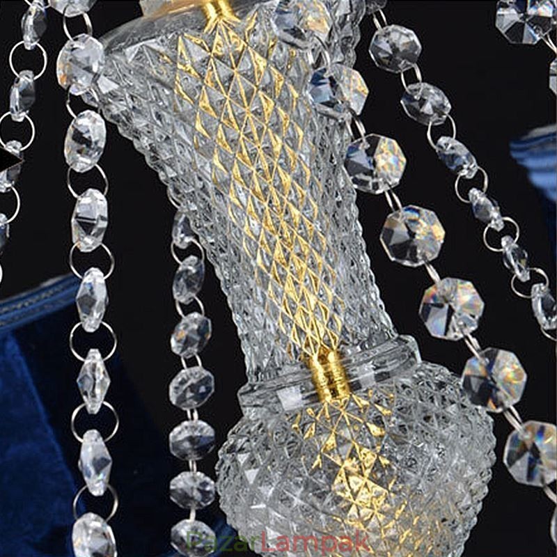 Európai kristálycsillár luxus medál Világoskék medál