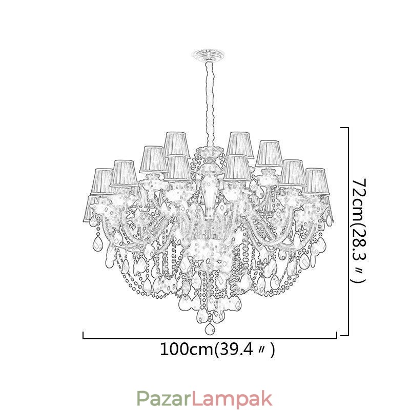 Luxus európai stílusú kristálycsillár fekete függőlámpa