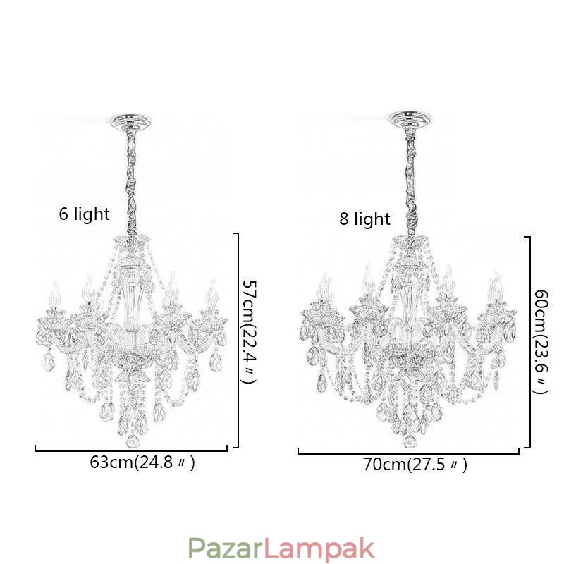 Crystal csillár konyak mennyezeti könnyű luxus európai
