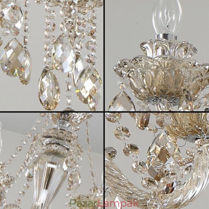 Crystal csillár konyak mennyezeti könnyű luxus európai