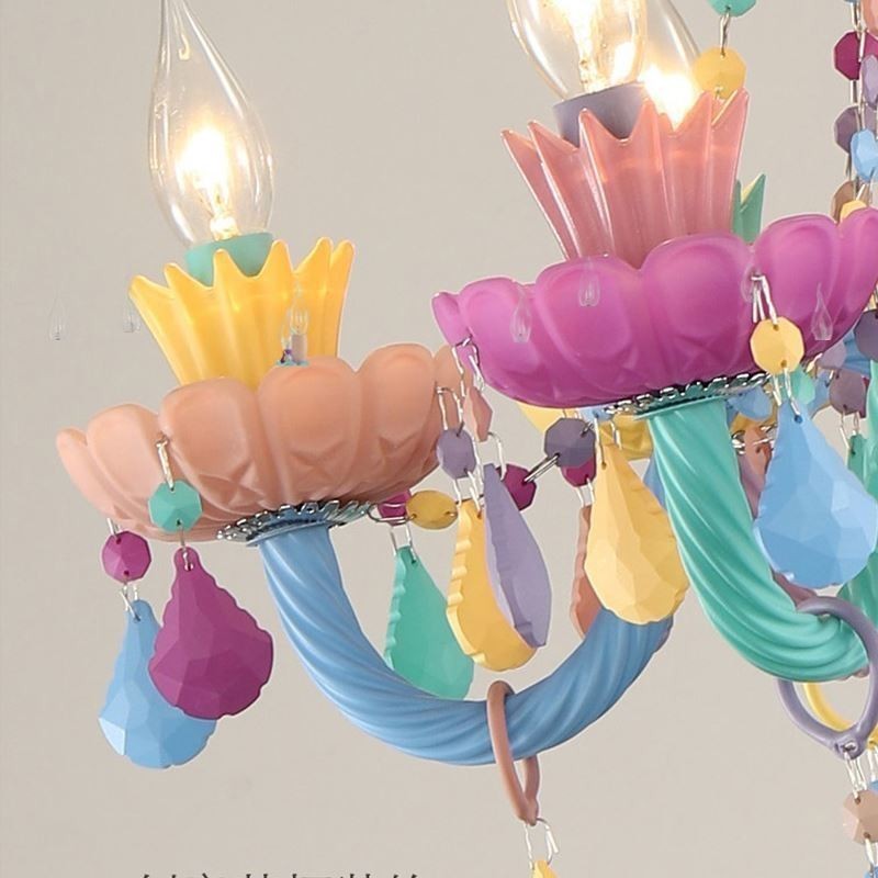 Európai színes kristálycsillár Macaron függőlámpa