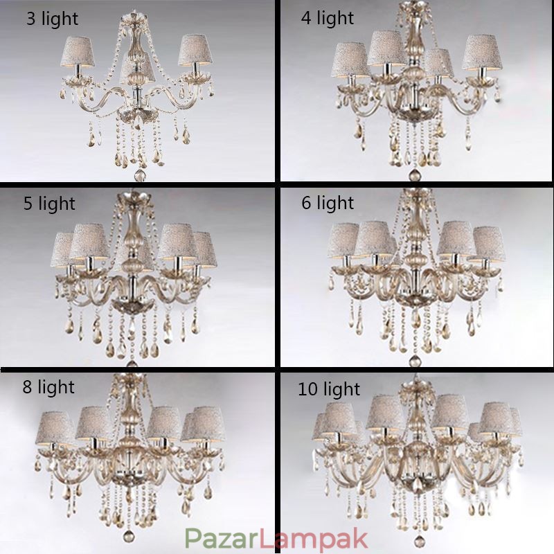 Klasszikus európai kristálycsillár konyak függőlámpa