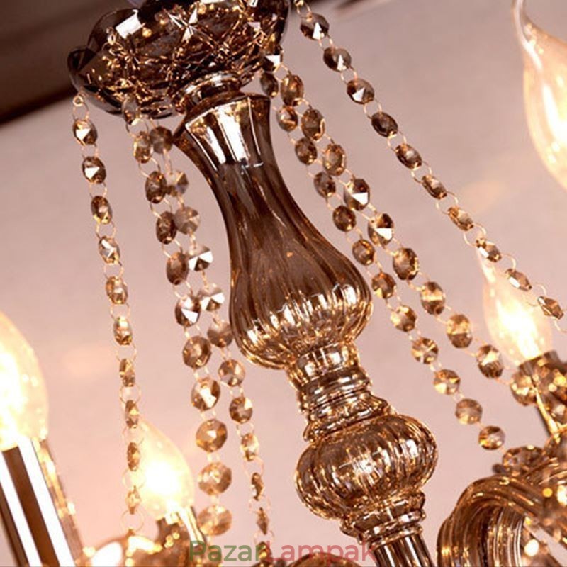 Elegáns kristálycsillár európai stílusú üveg függőlámpa