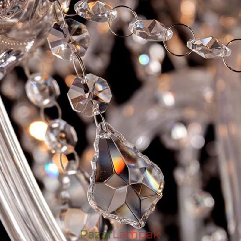 Nagy európai kristálycsillár átlátszó mennyezeti lámpa