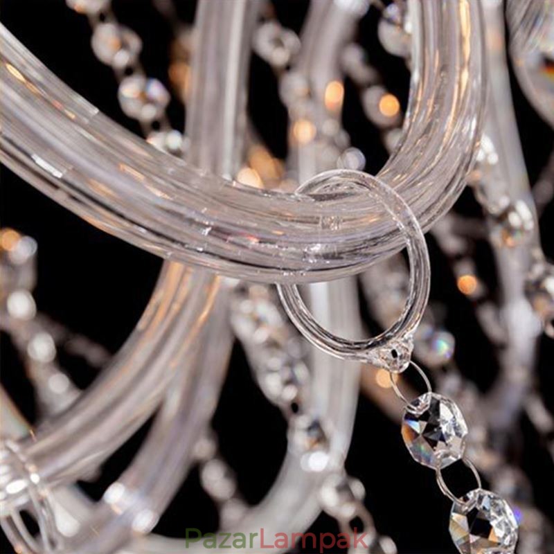 Nagy európai kristálycsillár átlátszó mennyezeti lámpa
