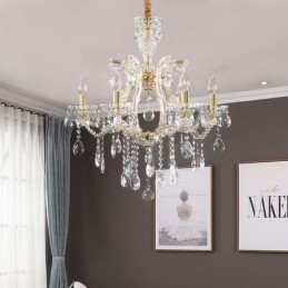 Elegáns kristálycsillár európai függőlámpa