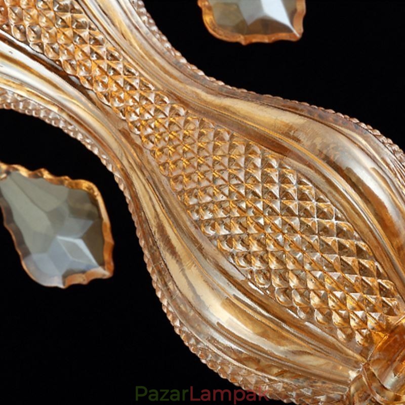 Európai kristálycsillár elegáns borostyán függőlámpa