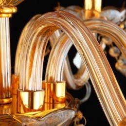 Európai kristálycsillár elegáns borostyán függőlámpa