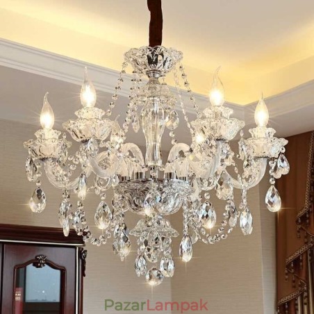 Luxus kristálycsillár európai elegáns függőlámpa Luxus kristálycsillár európai elegáns függőlámpa