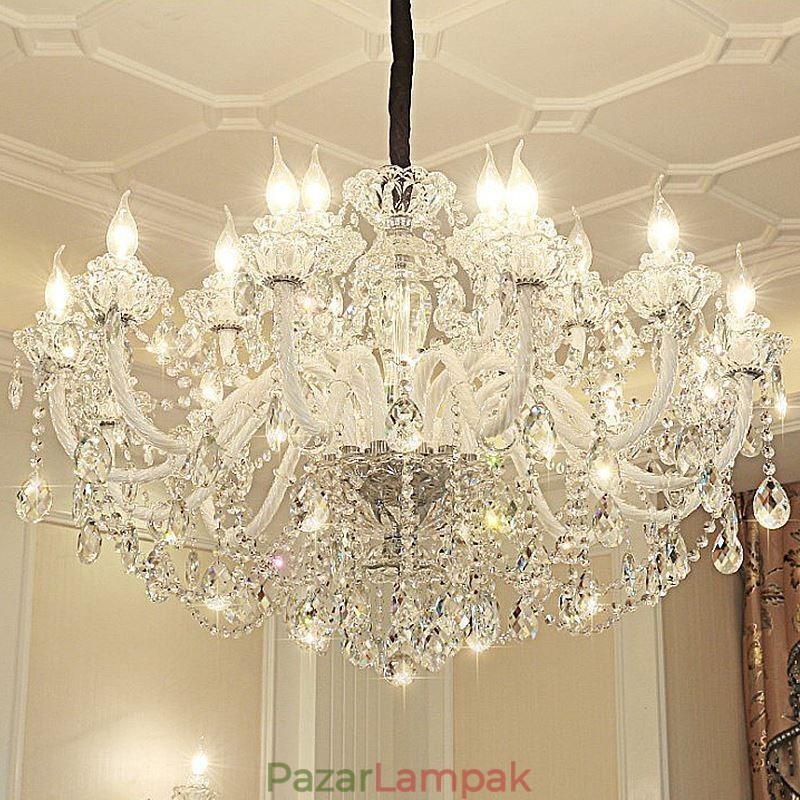 Luxus kristálycsillár európai elegáns függőlámpa