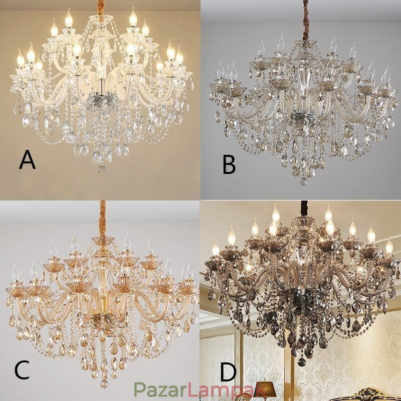 Luxus kristálycsillár európai elegáns függőlámpa