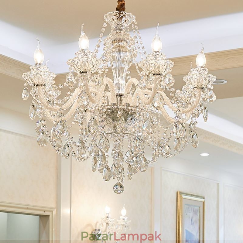 Luxus kristálycsillár európai elegáns függőlámpa