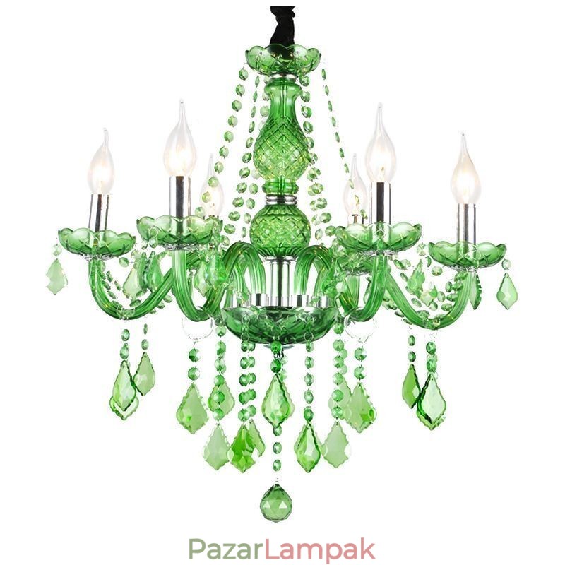 Egyedi kristálycsillár európai stílusú fű zöld függőlámpa