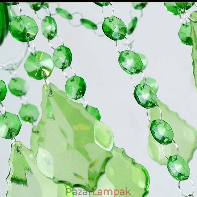 Egyedi kristálycsillár európai stílusú fű zöld függőlámpa