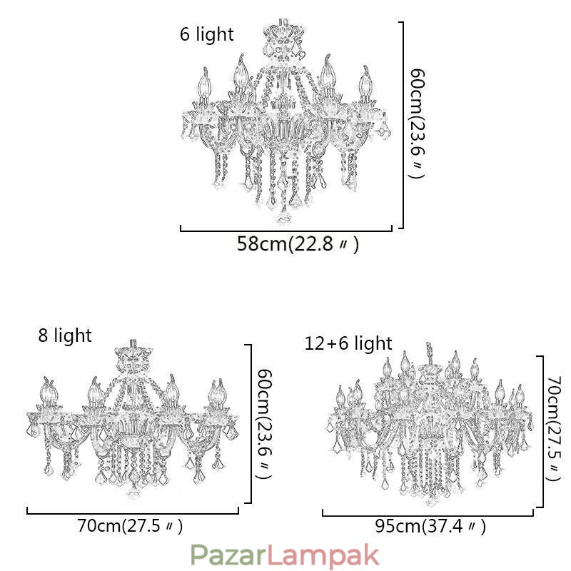 Európai kristálycsillár piros színű függőlámpa