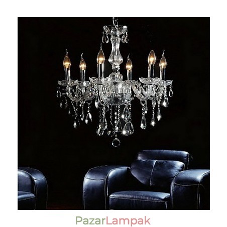 Elegáns kristálycsillár 6 lámpával Elegáns kristálycsillár 6 lámpával