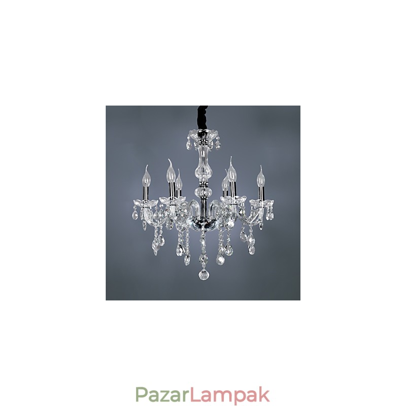 Elegáns kristálycsillár 6 lámpával