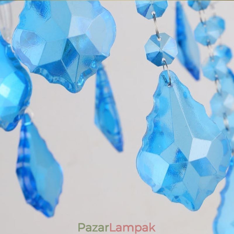 Elegáns kristálycsillár európai kék függőlámpa