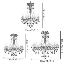 Retro kristálycsillár európai fekete függőlámpa