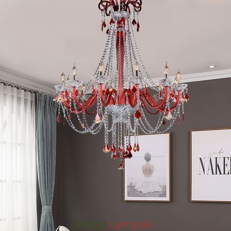 Európai kristálycsillár elegáns függőlámpa