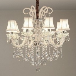 Elegáns kristálycsillár európai fehér színű függőlámpa
