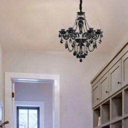 Luxus kristálycsillár európai fekete 10 lámpa