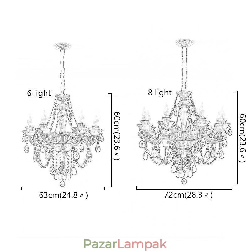 Luxus kristálycsillár európai fekete 10 lámpa