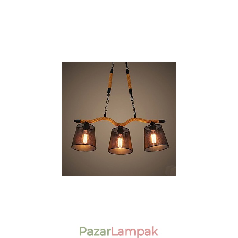 Retro Kreatív Három Pasztorális fej kötélcsillár