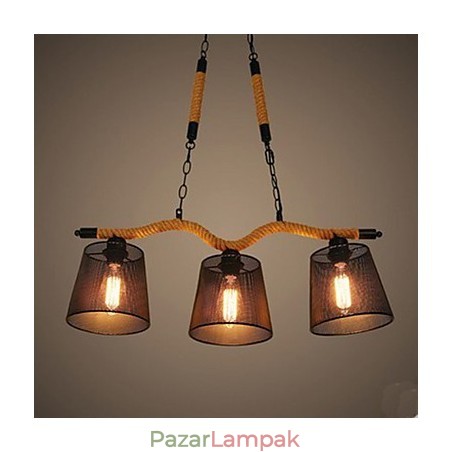 Retro Kreatív Három Pasztorális fej kötélcsillár