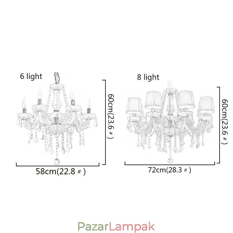Kreatív kristálycsillár európai elegáns függőlámpa