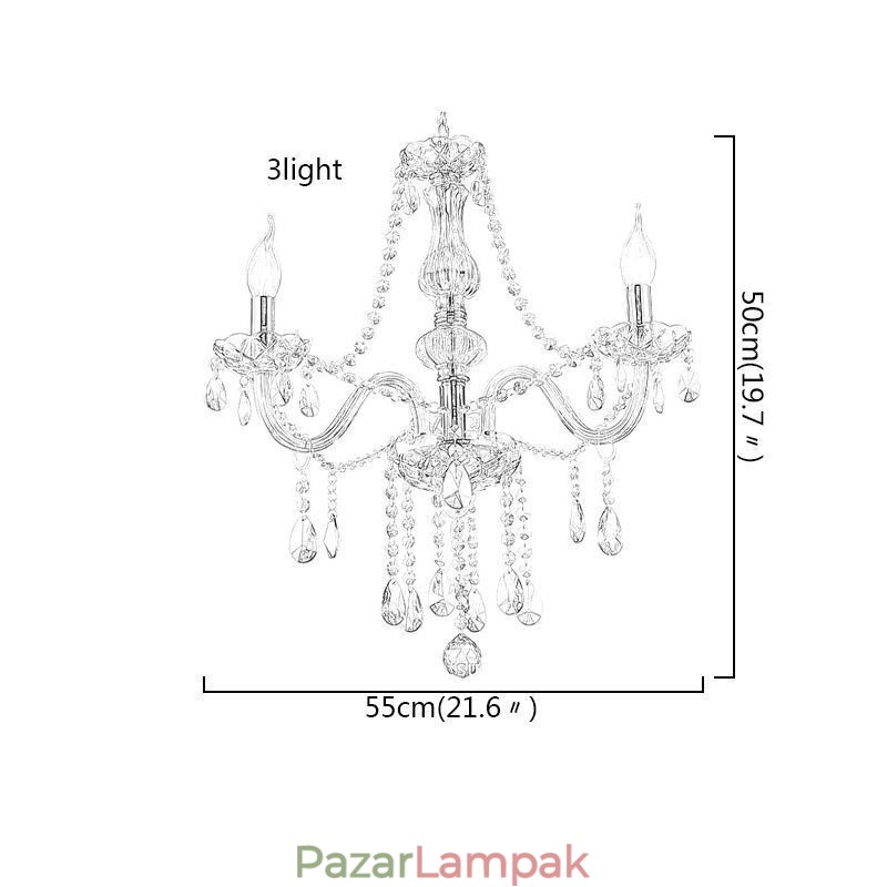 Crystal csillár európai konyak színű üveg függőlámpa