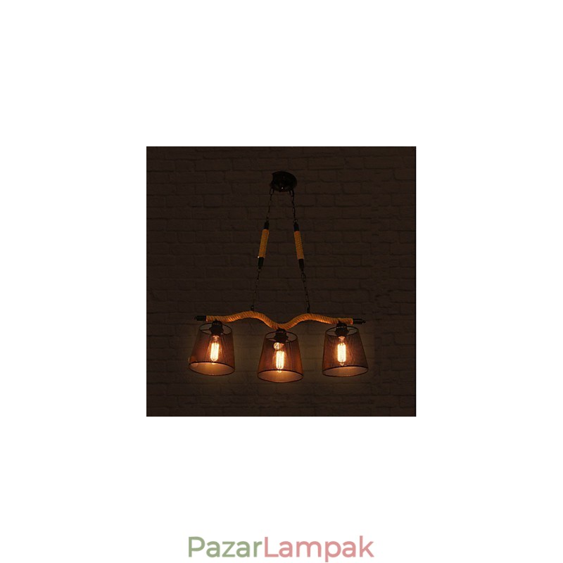 Retro Kreatív Három Pasztorális fej kötélcsillár