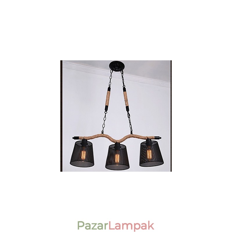 Retro Kreatív Három Pasztorális fej kötélcsillár