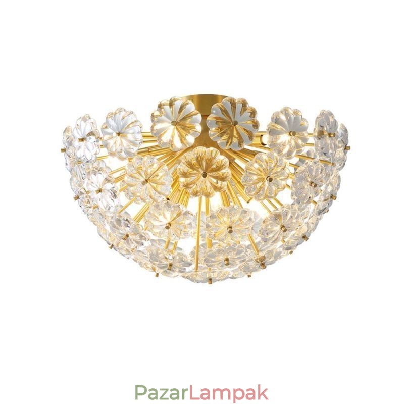 Félkör alakú, süllyesztett, modern, dekoratív, virág alakú mennyezeti lámpa