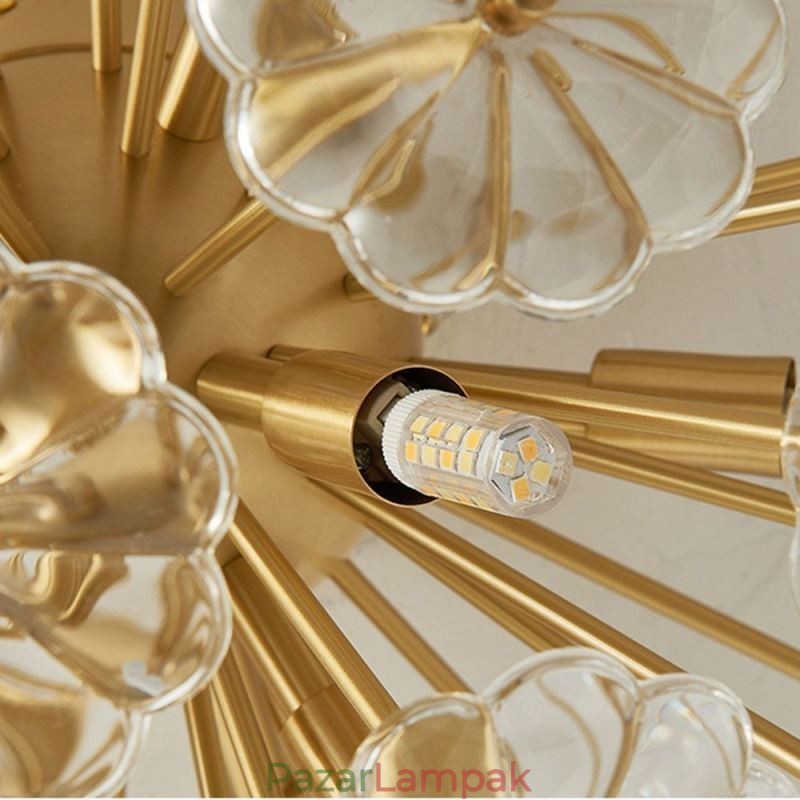 Félkör alakú, süllyesztett, modern, dekoratív, virág alakú mennyezeti lámpa