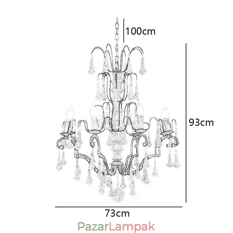 Retro stílusú fa függesztékes fényű, elegáns csillár
