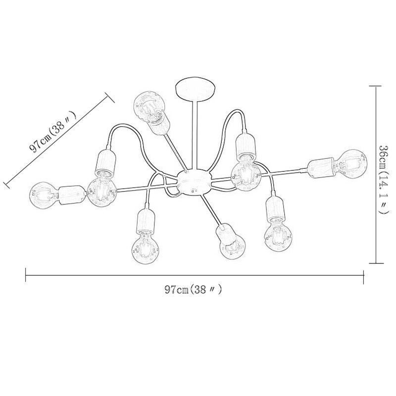 Kortárs kreatív vasfüggő fényű pókcsillár