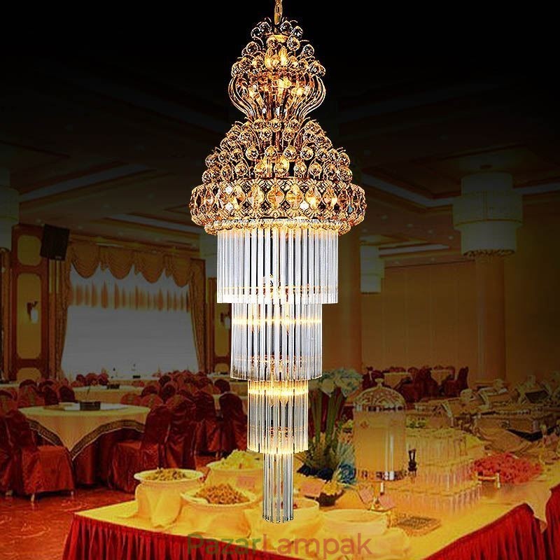 Retro Crystal Empire csillár luxus hosszú medál