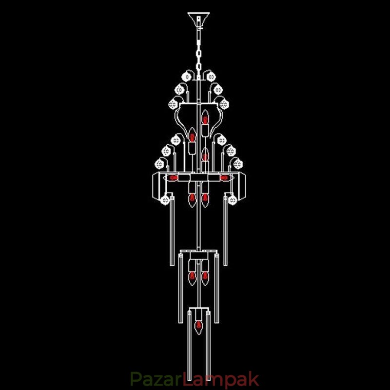 Retro Crystal Empire csillár luxus hosszú medál